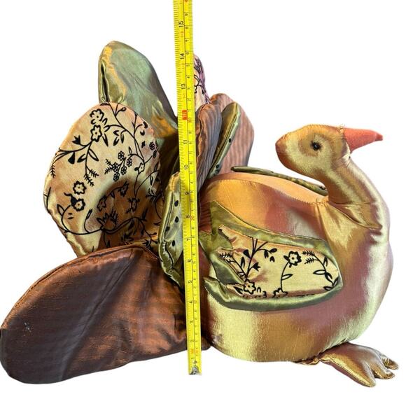 Large Stuffed Fabric Tom Turkey Thanksgiving Decor Satin Centerpiece‎ Plush 18" - Picture 11 of 13